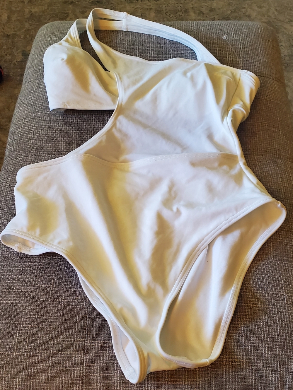White One-Piece Cutout Swimsuit Adore Me Size Medium